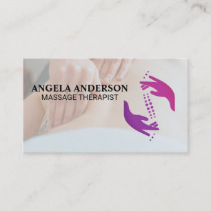 Carte De Visite Thérapie de Massage Logo Mains Guérisseuses