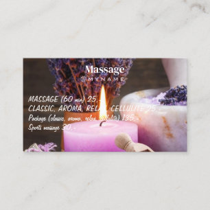 Carte De Visite Thérapie de Massage Mains de Guérison Spa de Santé