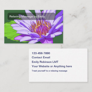Carte De Visite Thérapie de massage relaxante Fleur de lotus