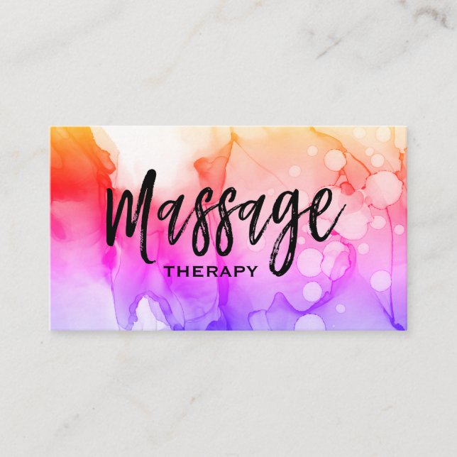 Carte De Visite *~* Thérapie de massage Thérapeute de massage Aqua (Devant)
