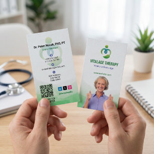 Carte De Visite Thérapie du bien-être des aînés Potrait vert mod