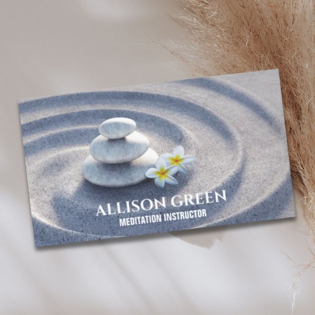 Carte De Visite Thérapie massage SPA zen Yoga Instructeur Méditati (Zen SPA Massage Therapy Yoga Instructor Meditation Business Card)