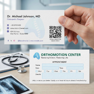 Carte De Visite Thérapie orthopédique Rendez-vous moderne