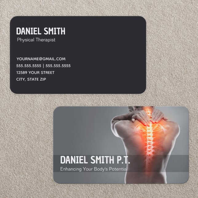 Carte De Visite Thérapie physique thérapeutique (Therapist Physical Therapy Business Cards)