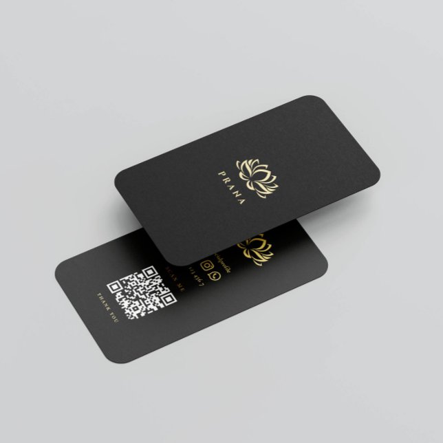 Carte De Visite Thérapie Spa moderne Gold Lotus (Créateur téléchargé)