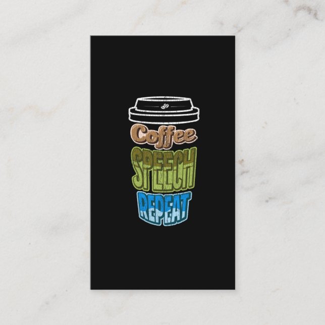 Carte De Visite Thérapie vocale Café Discours Pathologie linguisti (Devant)