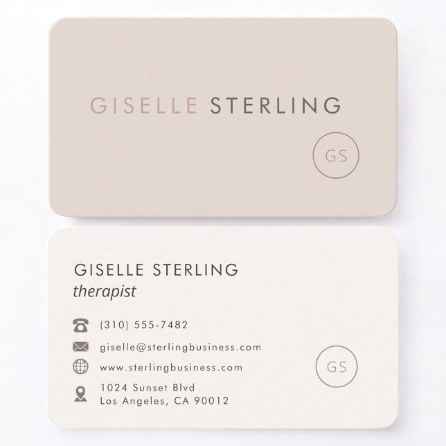 Carte De Visite Therapist Feminine Professional (Créateur téléchargé)