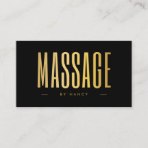 Thérapiste de massage noir et or minimaliste