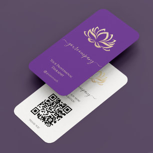 Carte De Visite Thérapiste Royal Purple Lotus Wellness Spa