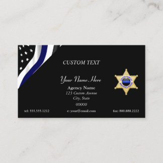 Carte De Visite Thin Blue Line Custom Quote and Badge