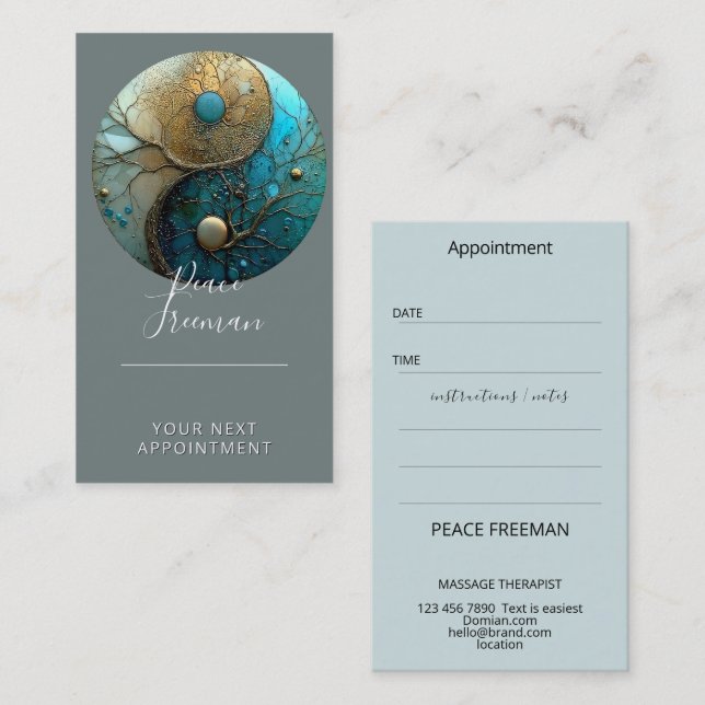 Carte De Visite Tides of Balance | Yin Yang Design (Devant / Derrière)
