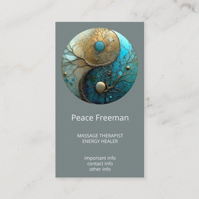 Carte De Visite Tides of Balance | Yin Yang Design (Devant)