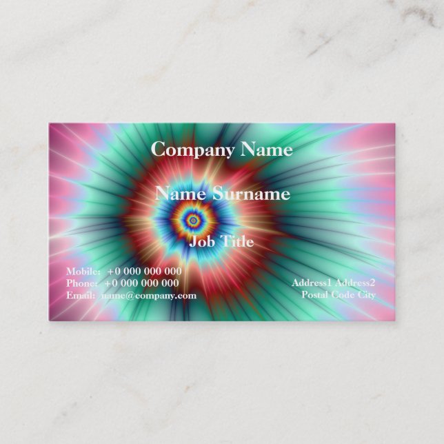 Carte De Visite Tie Dye Comet (Devant)