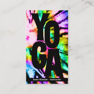 Carte De Visite Tie Dye Rainbow Yoga Studio ou instructeur Moderne