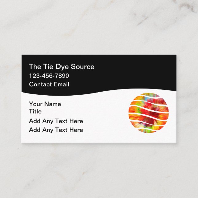 Carte De Visite Tie Dye Theme Trendy Business Cards (Devant)