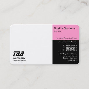 Carte De Visite Tiers - Blanc, Rose et Noir