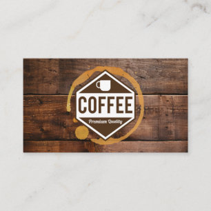 Carte De Visite Tige de café   Café Shop Barista Wood Trim