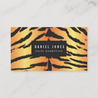 Carte De Visite Tiger Motif d'impression Black Gold personnalisé