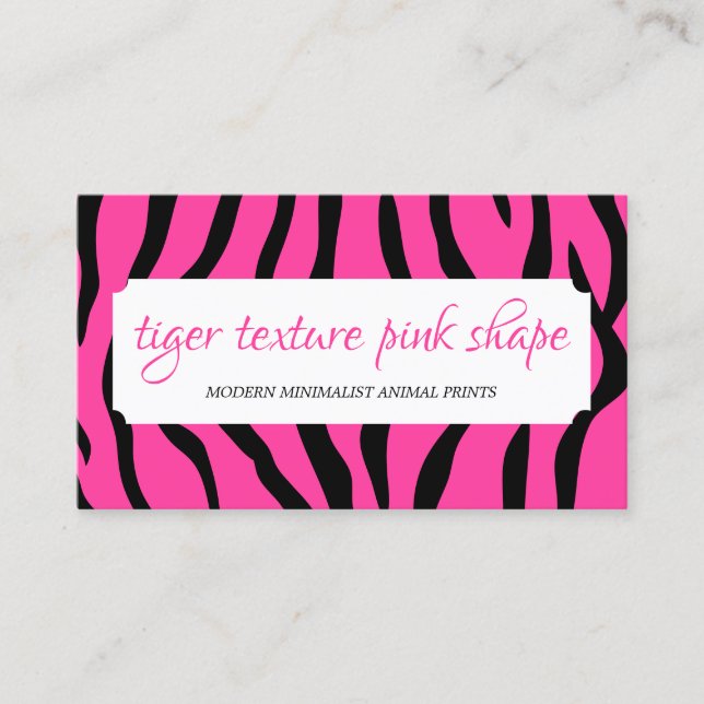 Carte De Visite Tiger Sprinkings Texture forme rose Cadre (Devant)