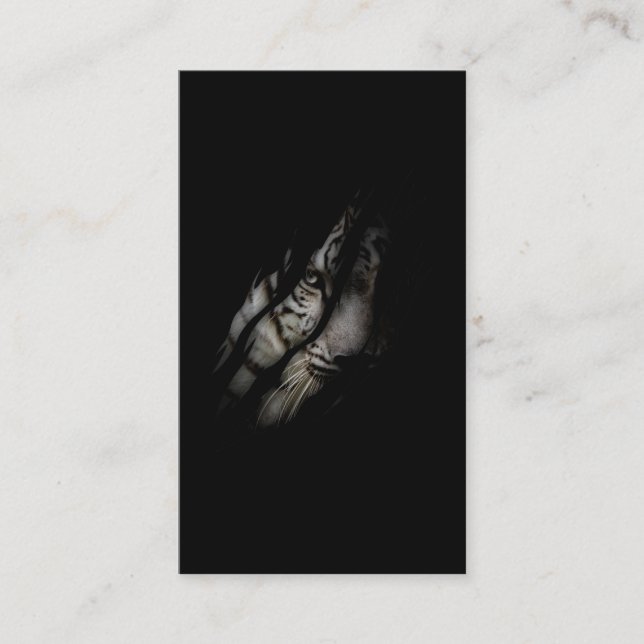 Carte De Visite Tigre blanc Visage Tordu Claw Wild Safari Animal C (Devant)