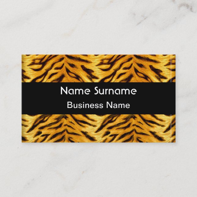 Carte De Visite Tigre noir jaune Look (Devant)