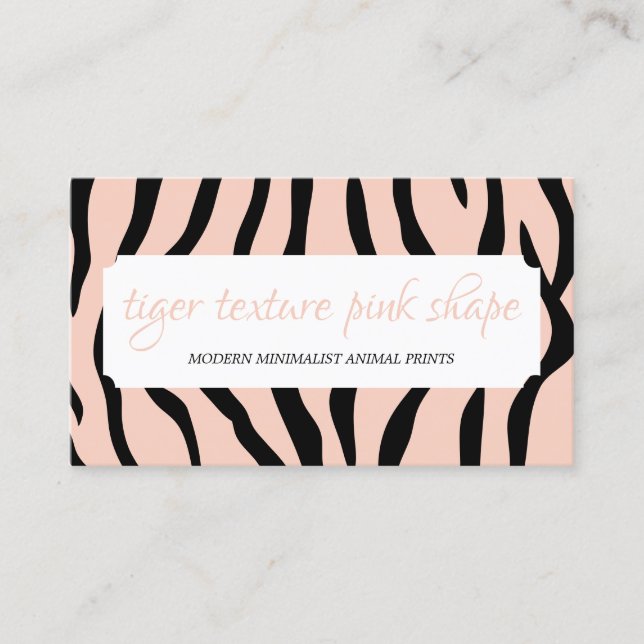 Carte De Visite Tigre Saupoudrer Texture Forme Beige Cadre (Devant)