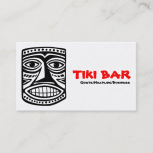 Carte De Visite Tiki Bar - Noir, Rouge et Blanc