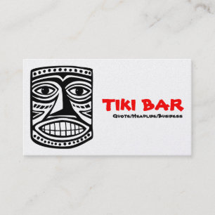 Carte De Visite Tiki Bar - Noir, Rouge et Blanc (Or)