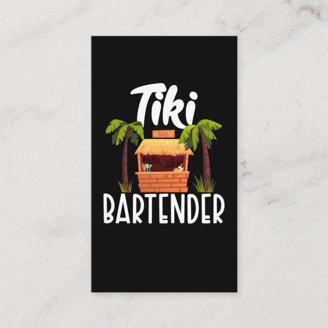 Carte De Visite Tiki Hawaii Bartender Funny Tahitian Drink Mixer (Devant)