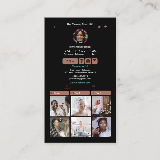 Carte De Visite TikTok Terracotta | QR (Devant)
