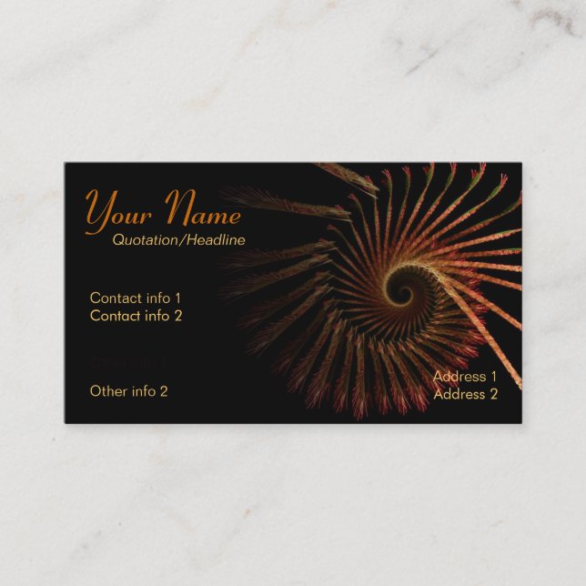 Carte de visite TimberSpiral FractaL (Devant)