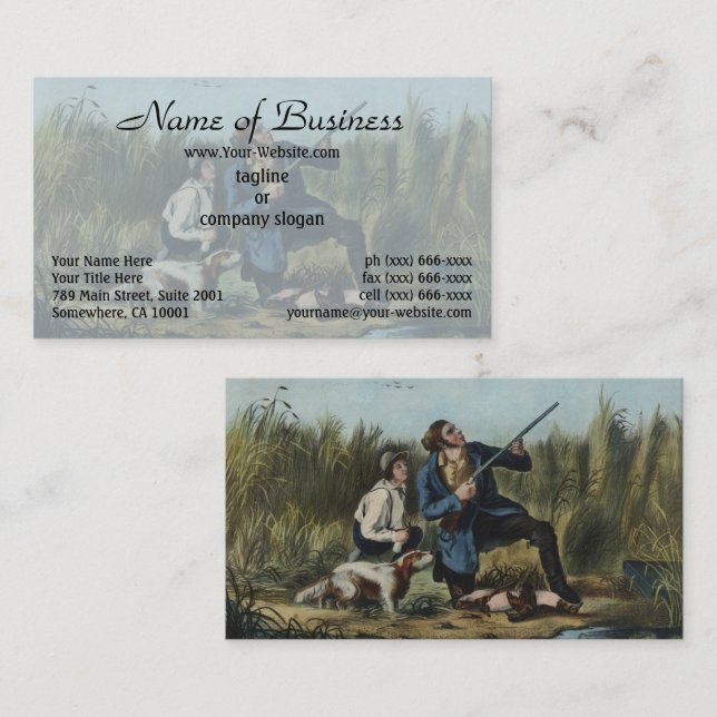 Carte De Visite Tir de canard sauvage par Nathaniel Currier (Devant / Derrière)