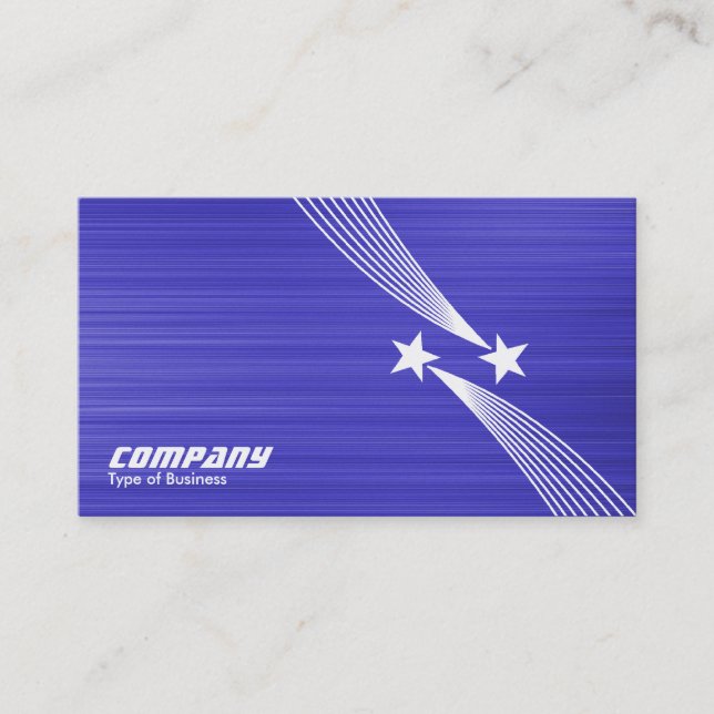 Carte De Visite Tir Stars v2 - Blanc sur Texture Bleue (Devant)