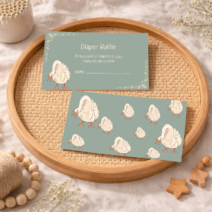 Carte De Visite Tirage au sort de couche Minimal Boho Mignon Oie S