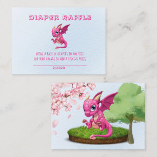 Carte De Visite Tirage de couche bébé Dragon Rose Mignon Shower po