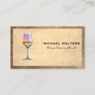 Carte De Visite Tire-bouchon Garniture en cuir brun usé