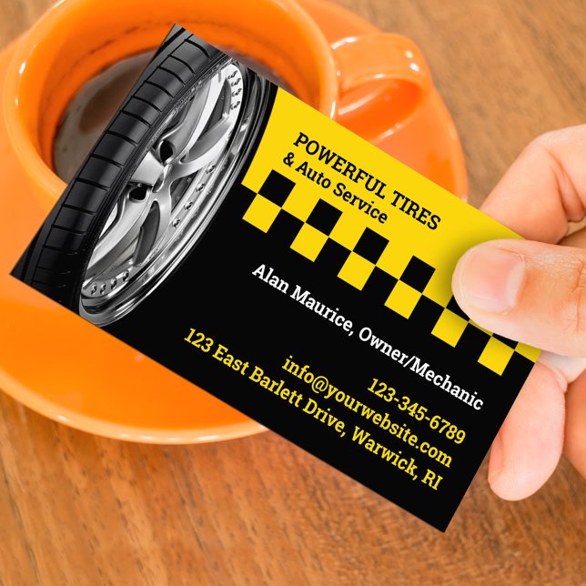 Carte De Visite Tire Service Business Card Template (Créateur téléchargé)