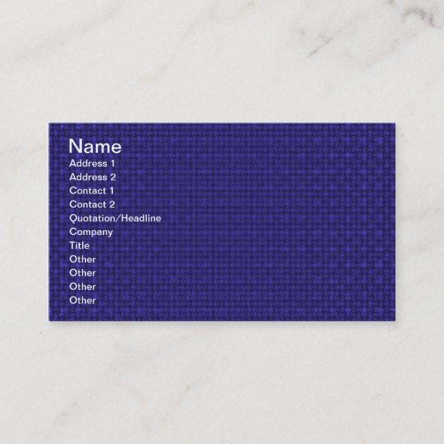 Carte De Visite Tissu bleu profond (Devant)