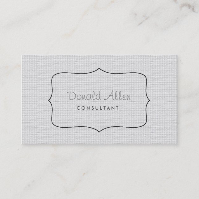 Carte De Visite Tissu élégant blanc clair professionnel simple (Devant)