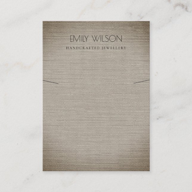CARTE DE VISITE TISSU EN ARGENT AFFICHAGE DE LA TEXTURE DE LA CANN (Devant)