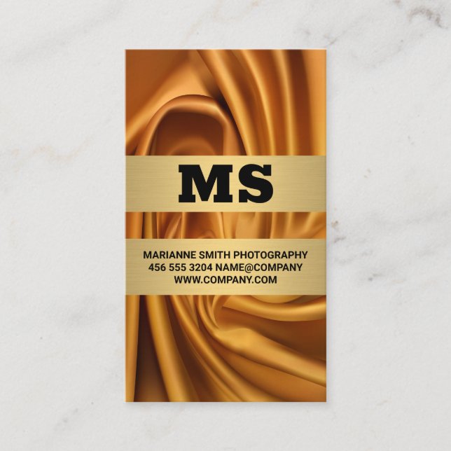 Carte De Visite Tissu en or soie (Devant)