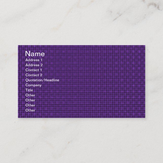 Carte De Visite Tissu pourpre (Devant)