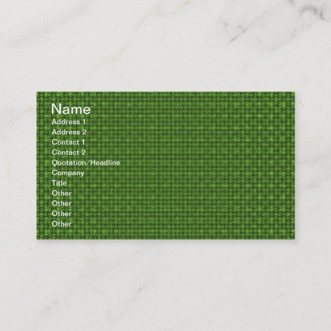 Carte De Visite Tissu vert (Devant)