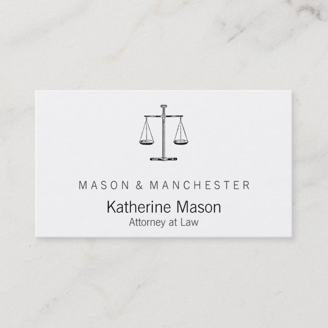Carte De Visite Titre de mot-clé élevé : Échelles de justice class (Devant)