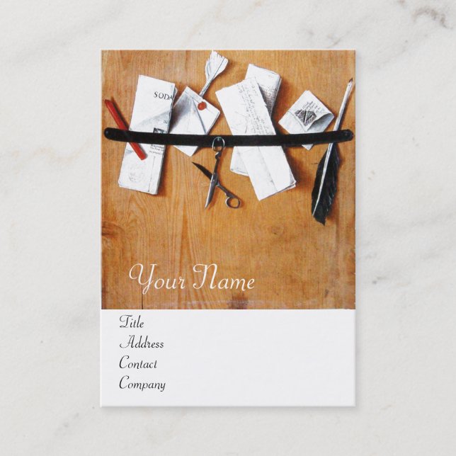 Carte De Visite TITULAIRE DE LETTRE EN BOIS MONOGRAM blanc brun (Devant)