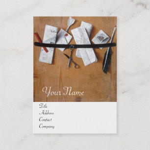 Carte De Visite TITULAIRE DE LETTRE EN BOIS MONOGRAM Brown Blanc