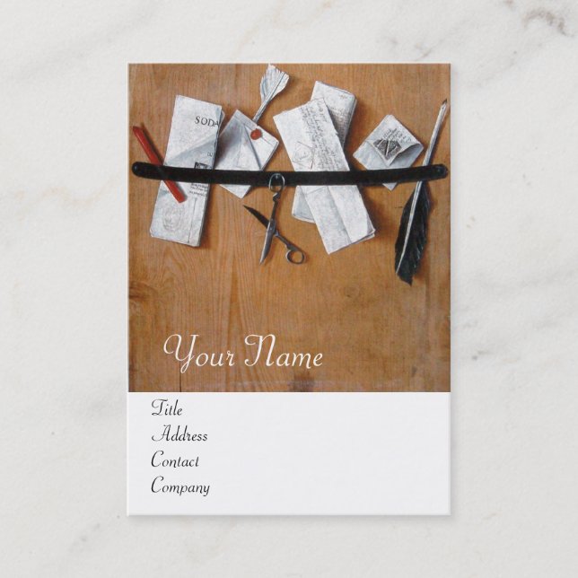 Carte De Visite TITULAIRE DE LETTRE EN BOIS MONOGRAM Brown Blanc (Devant)