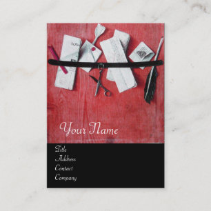 Carte De Visite TITULAIRE DE LETTRE EN BOIS MONOGRAM rouge blanc