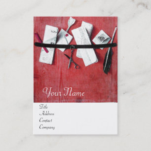 Carte De Visite TITULAIRE DE LETTRE EN BOIS MONOGRAM Rouge Blanc