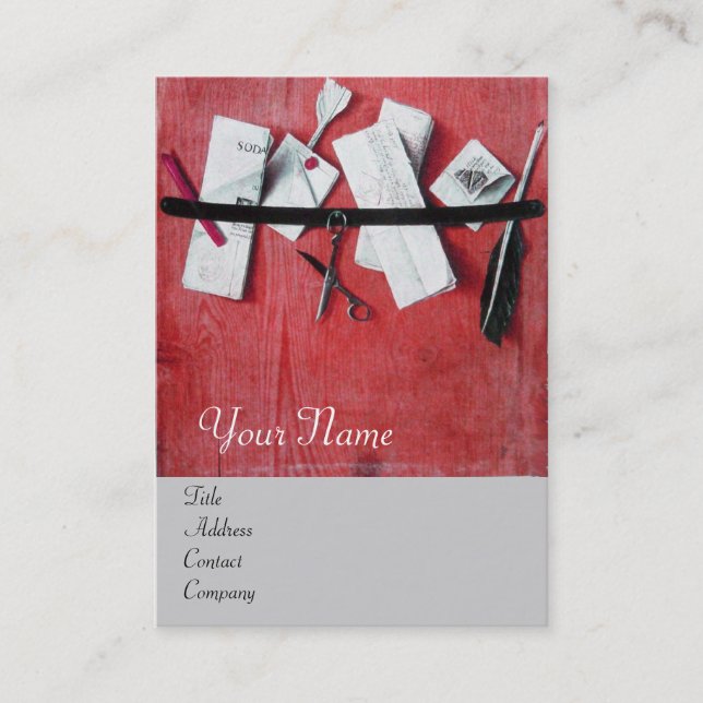 Carte De Visite TITULAIRE DE LETTRE EN BOIS MONOGRAM rouge blanc g (Devant)